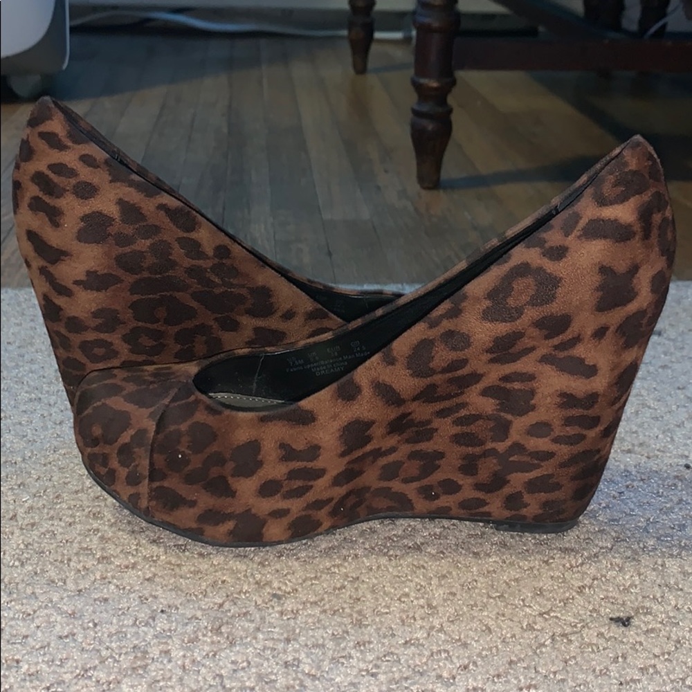Cheetah print wedges